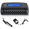 12-slot LCD Smart Battery Charger, Universal For No. 5 And No. 7, Self-Stop Power Display When Full, KTV Microphone