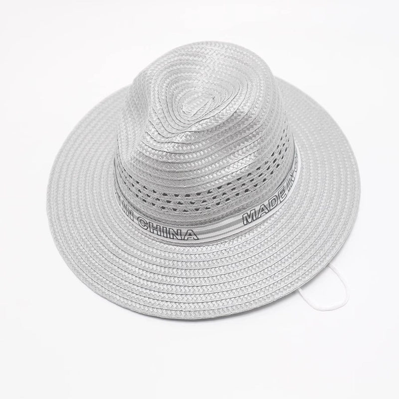 Men’s Minimalist Solid Color Big Eaves Straw Hat