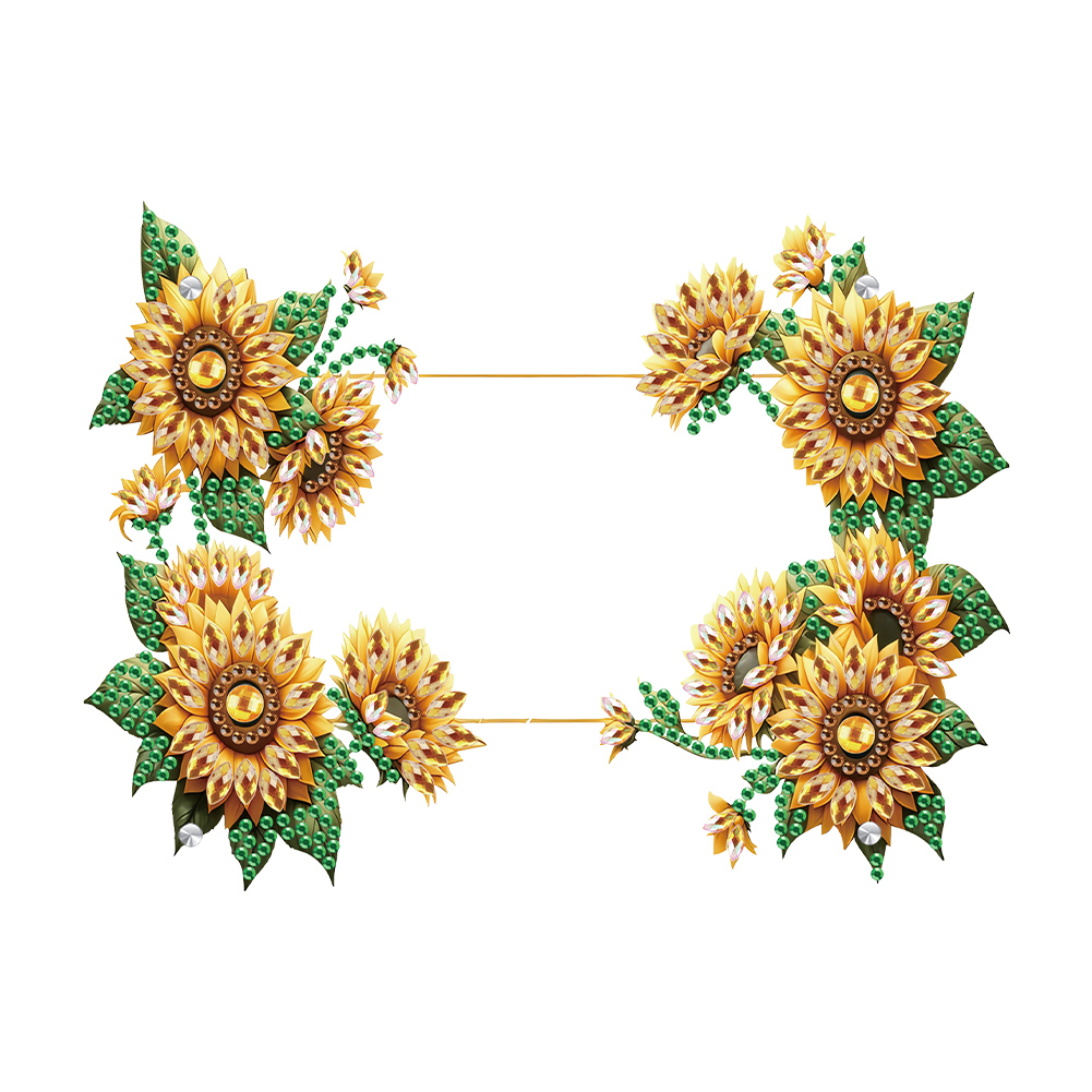 Acrylic Special Shape Sunflower Rhinestone Tabletop Photo Frame Kit