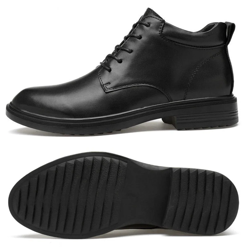 Big Size 50 Fashion Winter Shoes Fashion Design Genuine Leather Mens Ankle Boots High Top Black Man Dress Business Shoes 2021
