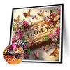 5D DIY Partial Special Shaped Drill Diamond Painting Kit I Love You Decor30x30cm