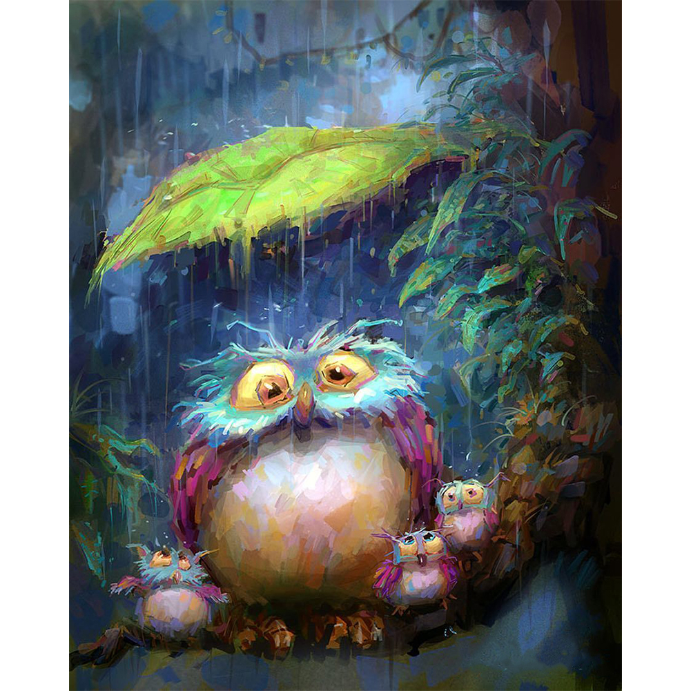 Rainy Owl-Paint by Numbers-30*40cm/40*50cm