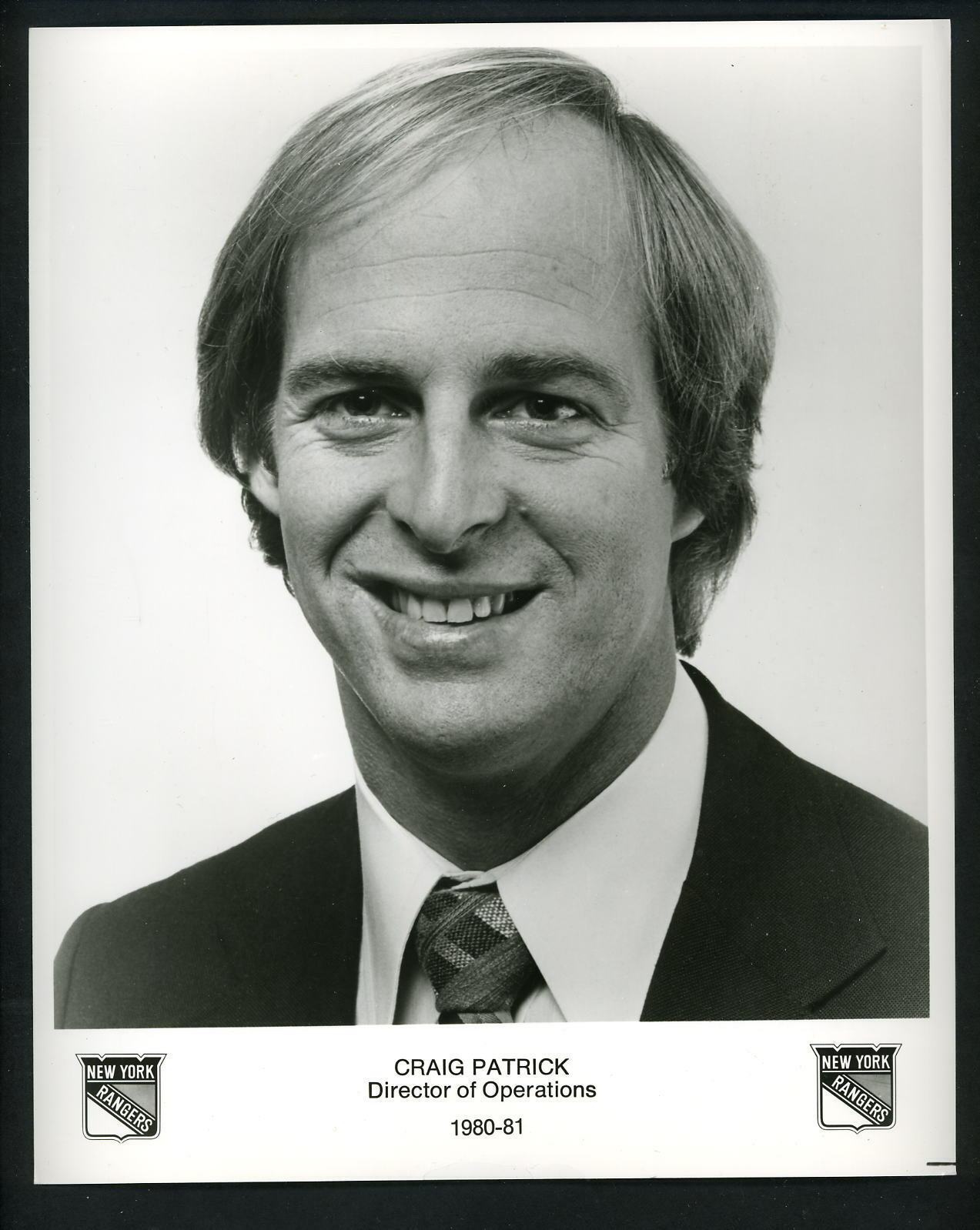 Craig Patrick Director Operations New York Rangers team issued 1980 Press Photo Poster painting