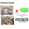 2pcs DIY Diamond Art Diamond Dot Card Pack Diamond Painting Coin Pouch (White Cat)