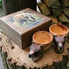 Animal Carving Handcraft Wooden Mug
