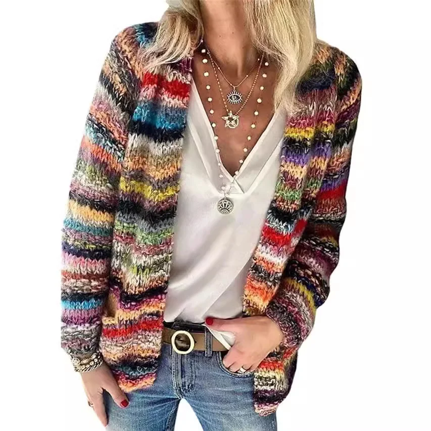 Wongn Wongn Autumn And Winter New Fashion Casual Women's Wear Long Sleeve Multi-Color Women's Sweater Knit Cardigan