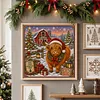 Christmas Highland Cow Full 11CT 3 Strand Stamped Cross Stitch Kit 45x45cm tapestrymarket