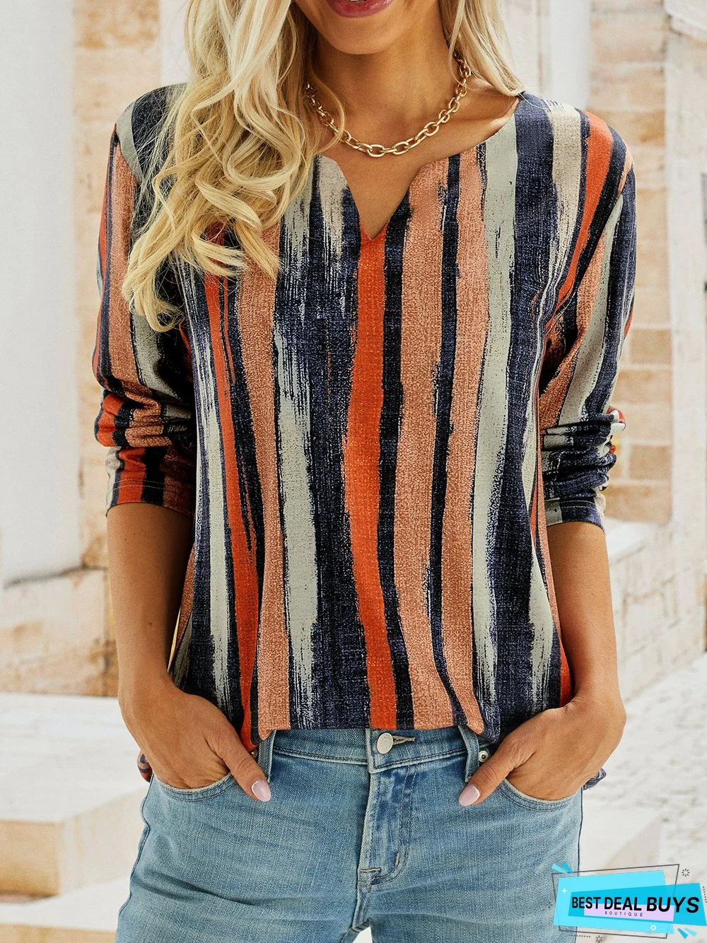 Long Sleeve Casual Striped T-Shirt