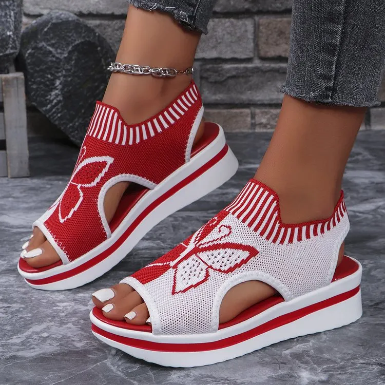 Breakj Breakj 2025 Summer New Leisure Flying Hollow Fish Mouth Beach Women's Sports Sandals