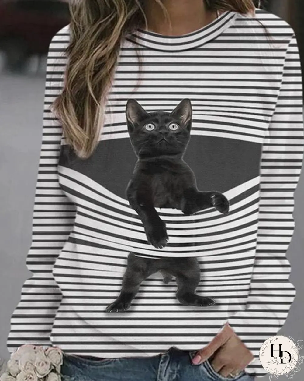 Cute Cat Women's Casual Shirt