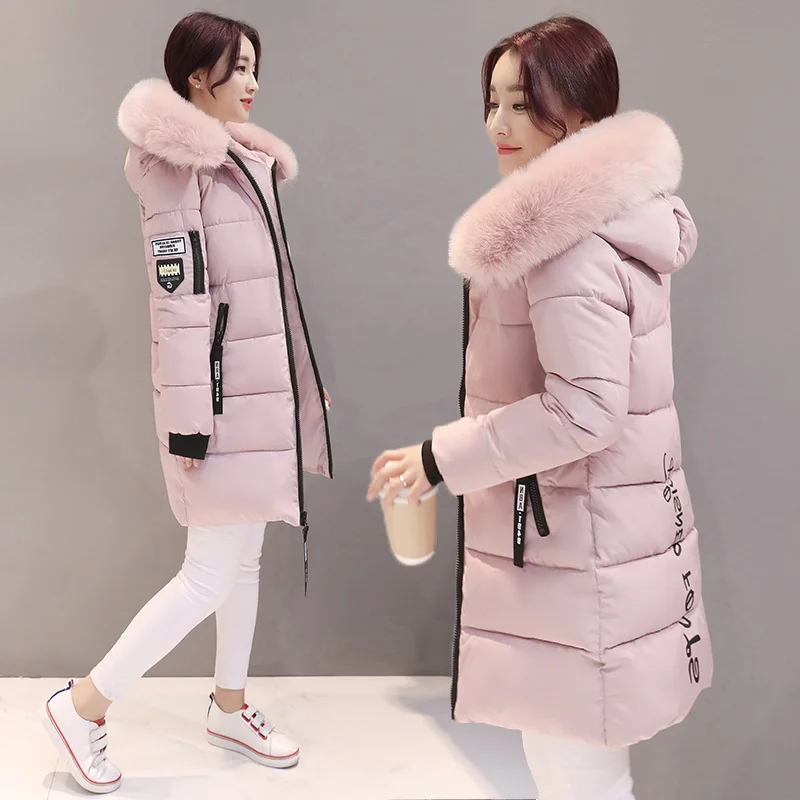 Toloer Cotton-Padded Clothes Female In The Long 2024 Winter New Large Size Women's Korean Version Cotton-Padded Clothes Big Wool Collar Thick Cotton-Padded Jacket Coat-Outfit Ideas