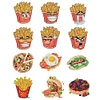 12 STÜCKE 2d flache DIY Diamant Kunst Kühlschrank Aufkleber für Wohnkultur (Pommes frites)