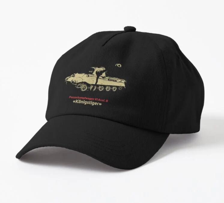 Silhouette of a German World War II Konigstiger tank Print Cap Adult Unisex Outdoor Baseball Caps