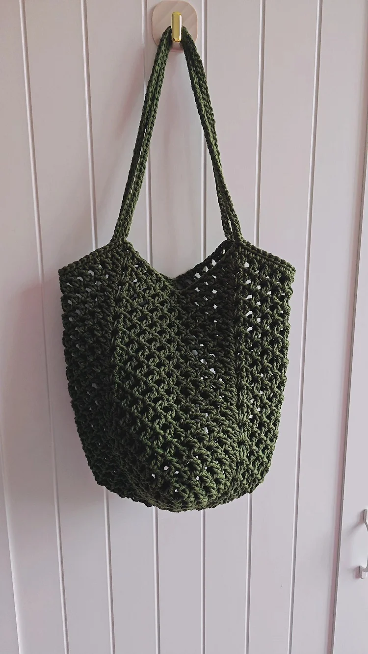Lulusnow Handmade Green2 Beach Summer Bag Crochet Shoulder Bag  Minimalist Lifestyle