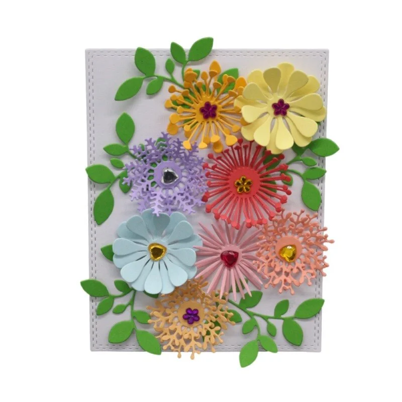 Flowers Set Die Cut 3D Blossom Metal Cutting Dies Christmas Stencil Scrapbooking Embossing 2019 New Craft Stamps And Dies