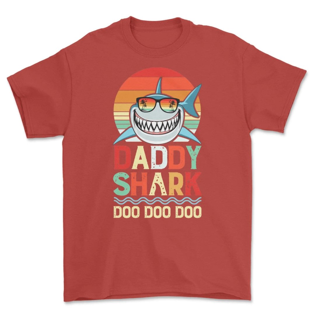 Daddy Shark Shirt Doo Doo Doo Vintage Retro T-Shirt Gift for Dad