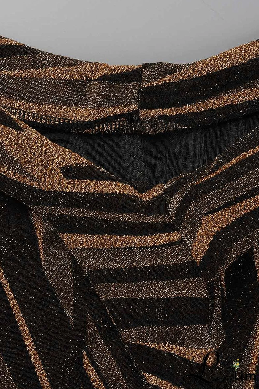 Gold Sexy Patchwork Off the Shoulder Off The Shoulder Dresses