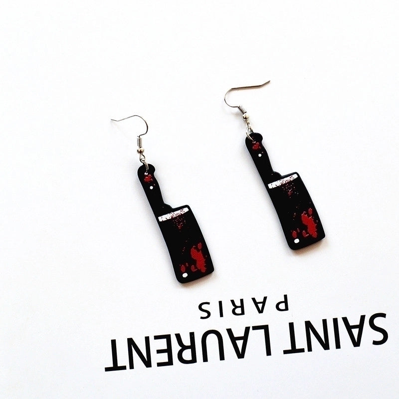 Halloween Novelty Knife Arylic Festival Earrings