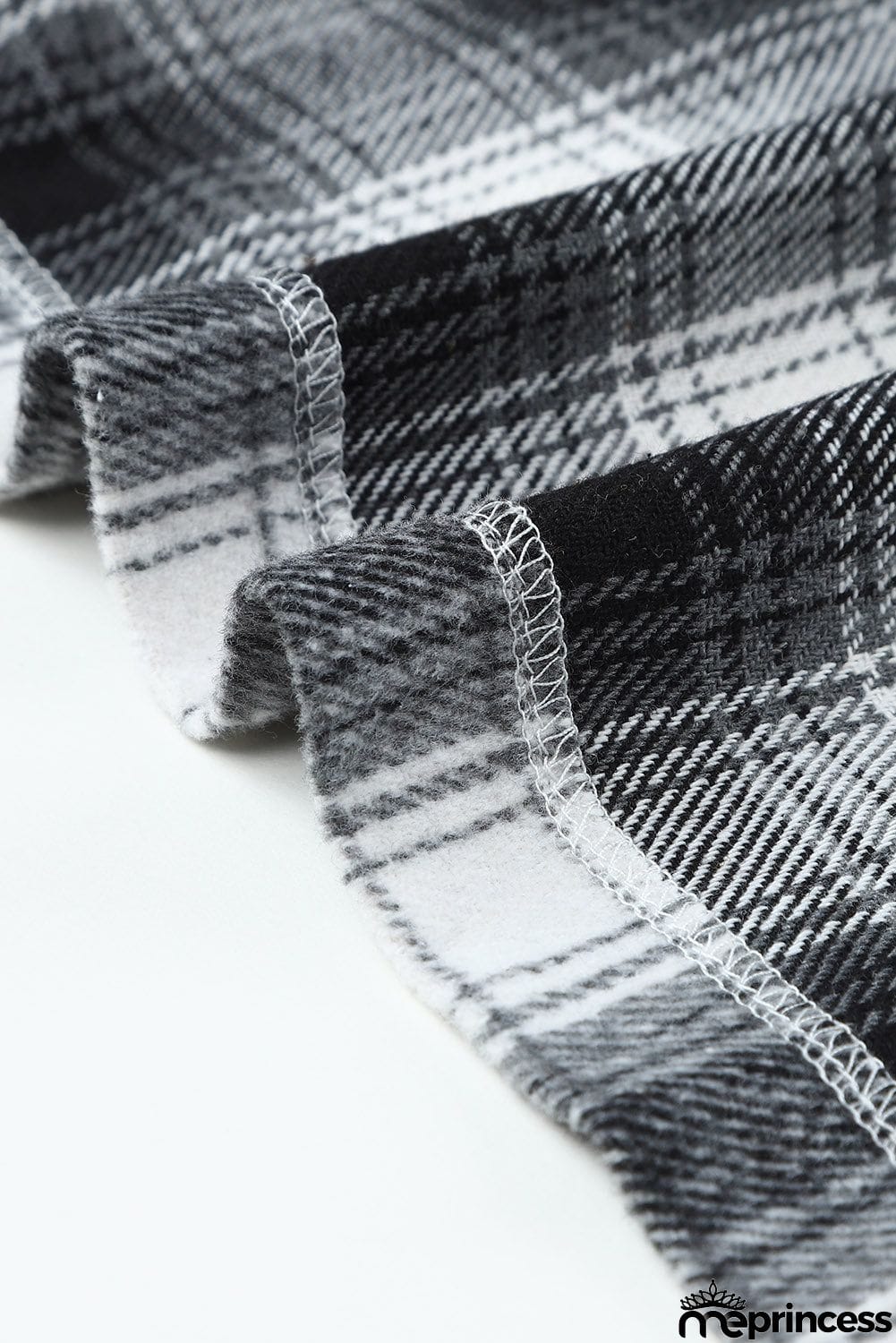 Plaid Patchwork Buttoned Pocket Sherpa Jacket