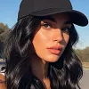 Perruque casquette de baseball 2 en 1 aux cheveux boucl&eacute;s