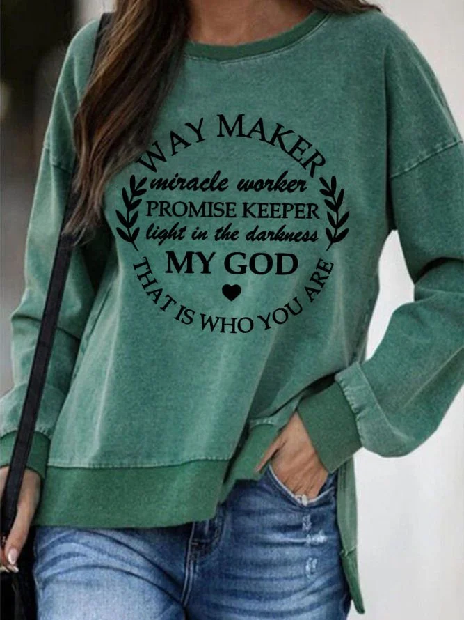 Letter Casual Crew Neck Sweatshirt