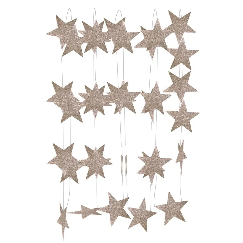 4M 7cm Paper Garland Star Shape String Banners Baby Shower Bunting Hanging Paper Happy Birthday Wedding Party Home Decoration