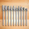 10Pcs Carbide Burr Set Double Cut Die Grinder Bits 1/8 Inch Shank Long Burr Bits
