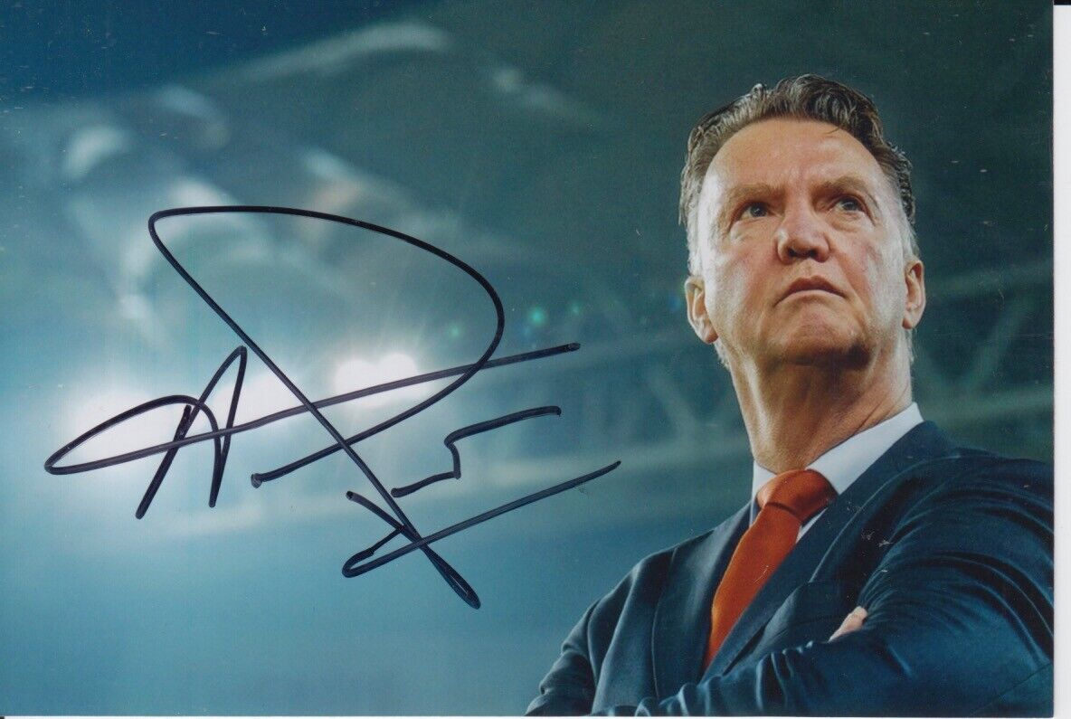 LOUIS VAN GAAL HAND SIGNED 6X4 Photo Poster painting MANCHESTER UNITED FOOTBALL AUTOGRAPH