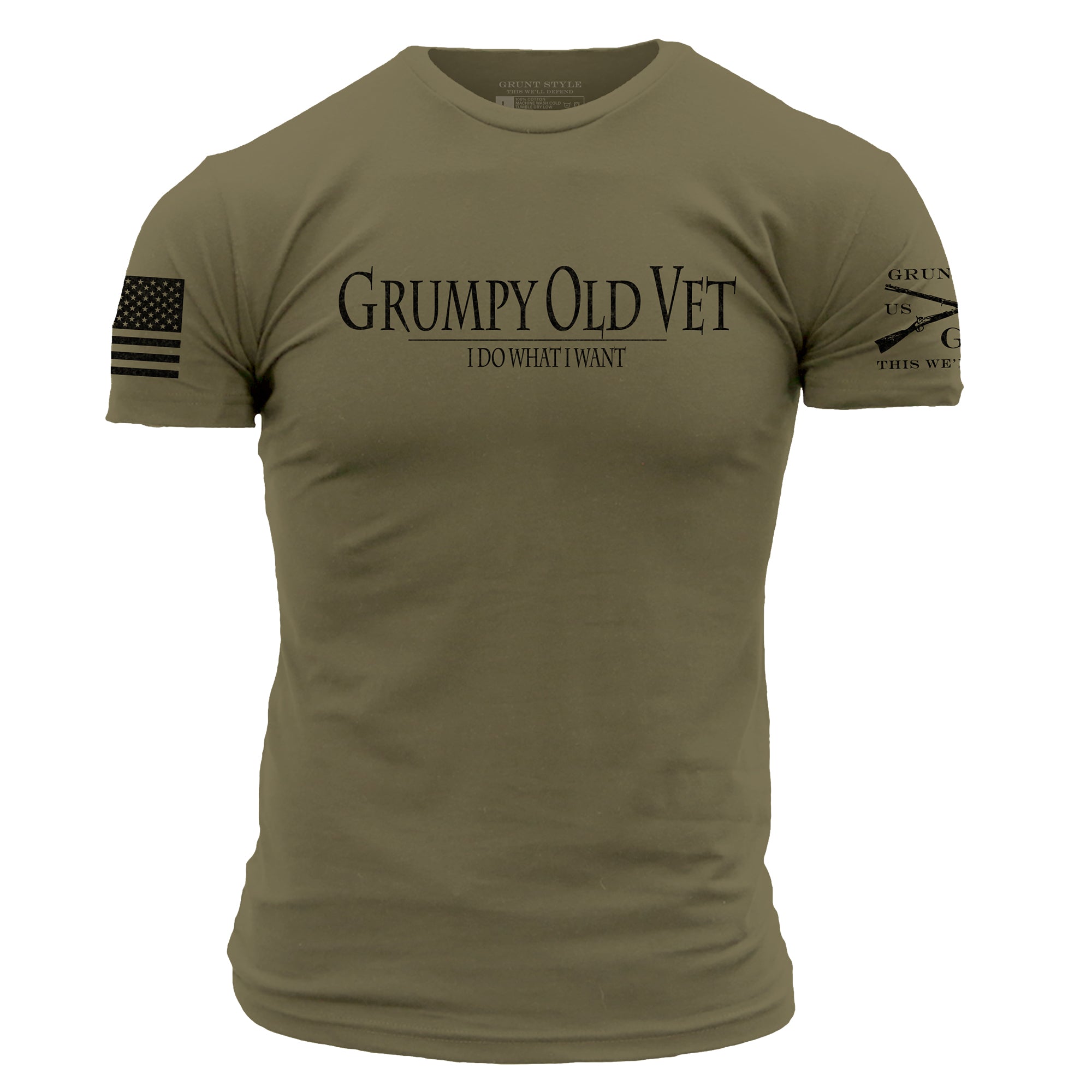 Men's Grumpy Old Vet T-Shirt - Military Green