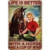 Girl And Horse - Vintage Metal Signs - 20*30cm/30*40cm - Western