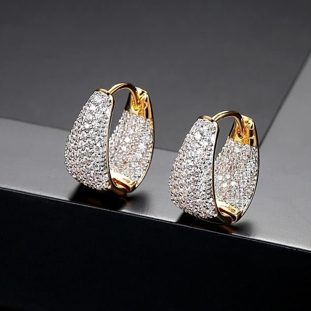 Sliver rhinestone women earings