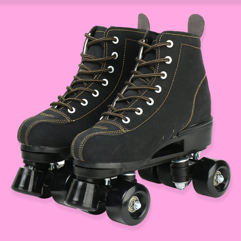 Leather Roller Skates light-up wheels