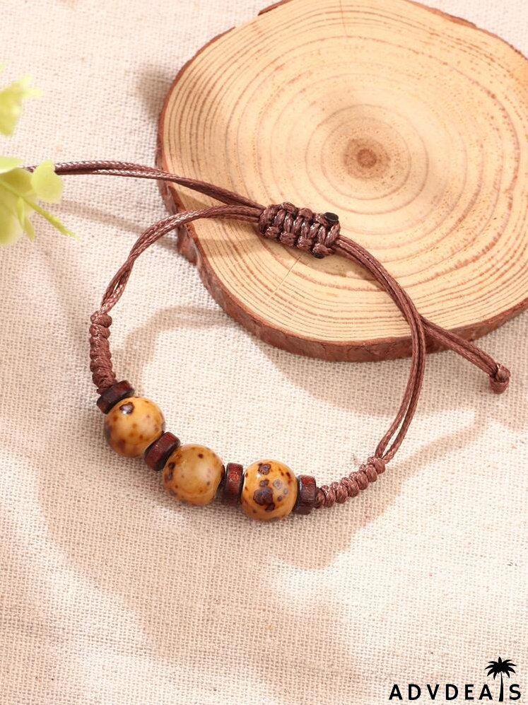 Ceramic Bead Decor Braided Bracelet