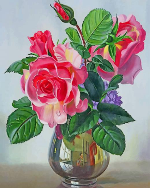 

Rose Flowers Vase – Paint By Numbers - 40*50CM, 501 Original