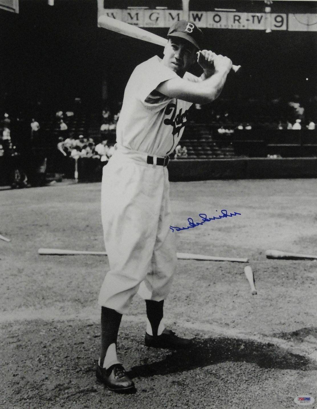 Duke Snider Signed Autograph 16x20 Photo Poster paintinggraph Los Angeles Brooklyn Dodgers PSA