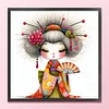 Cartoon Japanese Geisha-11CT Stamped Cross Stitch 40*40cm/15.75*15.75in