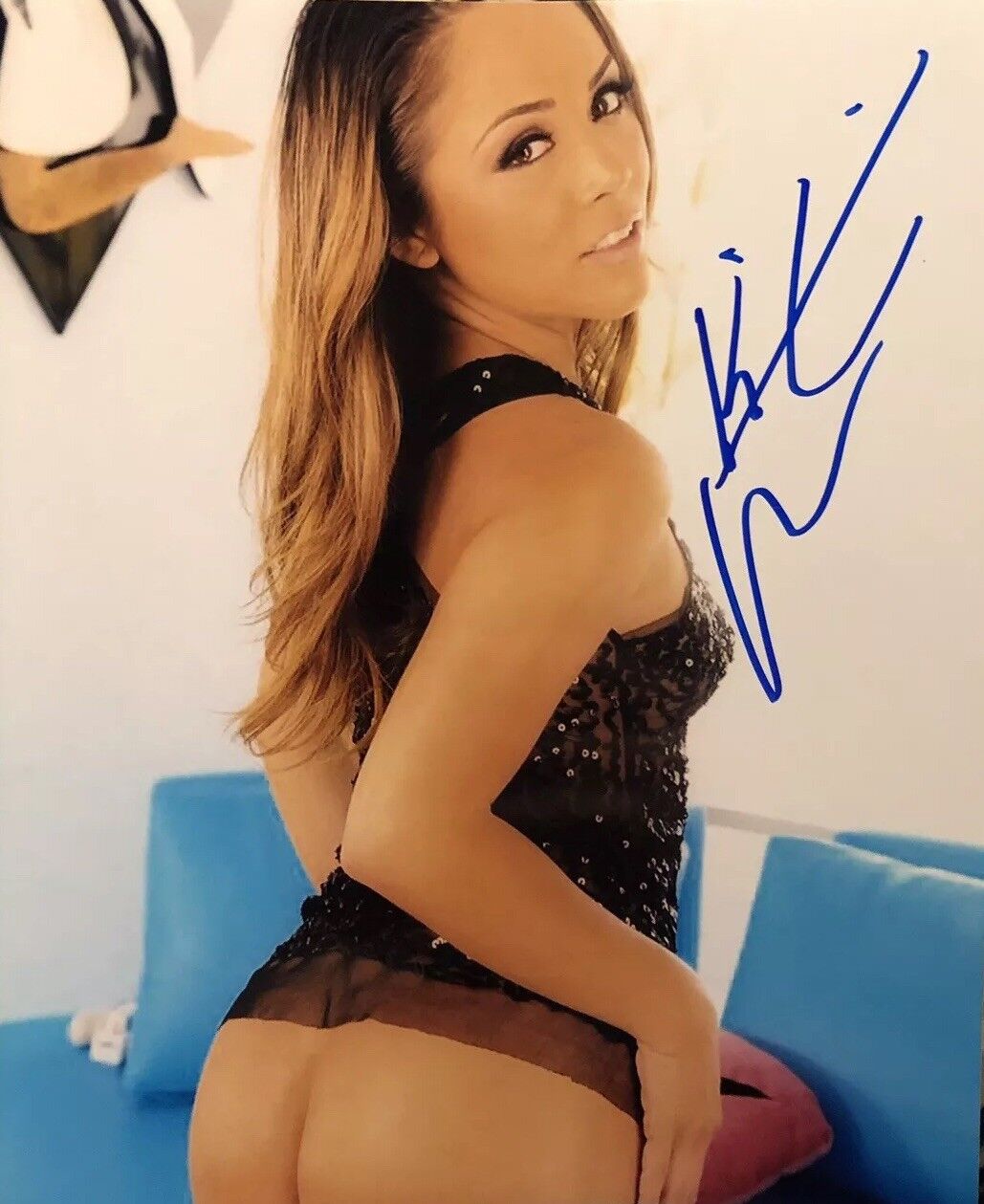 Kristina Rose Adult STAR SIGNED 8X10 Photo Poster painting AUTOGRAPH Sexy Lingerie Model