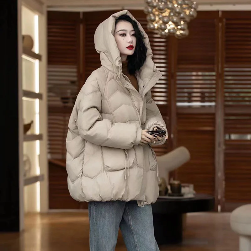 Woherb Retro In The Long Down Jacket Female 2024 Winter Fashion Design Sense Hemp Flower Tassel Warm White Duck Down Coat Tide-Outfit Ideas