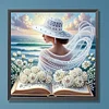 Beauty with White Roses kits sp&eacute;ciaux de peinture partielle en forme de drill partiel 5D pour adultes d&eacute;butants d&eacute;coration int&eacute;rieure diamants et kits