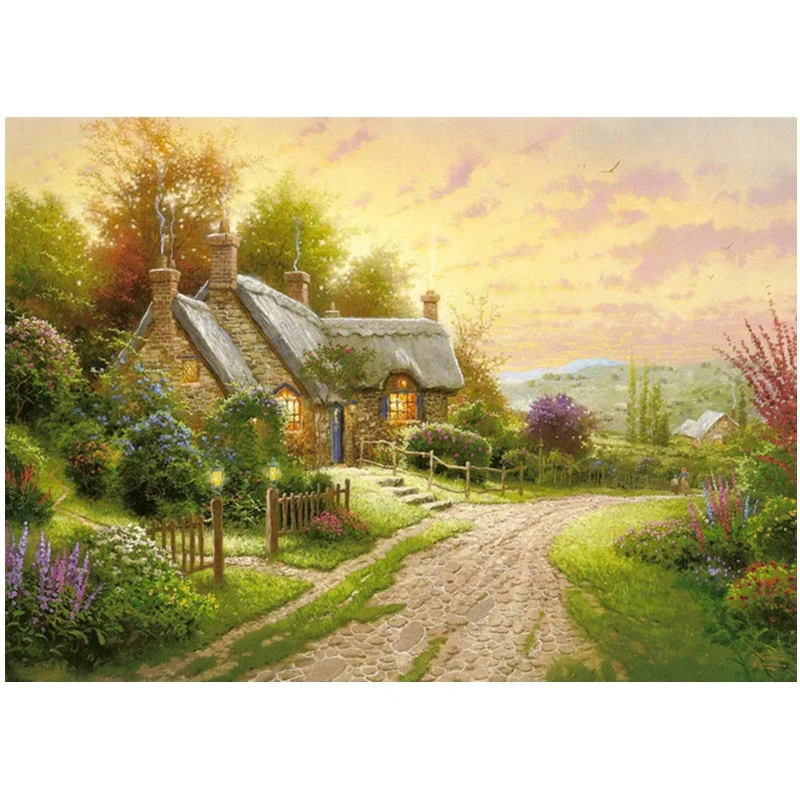 New Paper Puzzle 1000 Pieces Adult/Child Manual Assembly Educational Toys Adornment Picture-Country Cottage