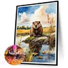 Diamond Painting-DIY Full Round Drill  Beavers By The River