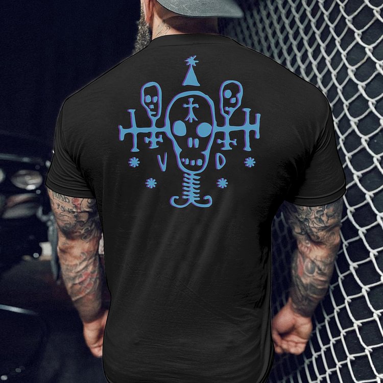 Cyberpunk Pattern Mens Fashion Sleeve Short T-Shirt