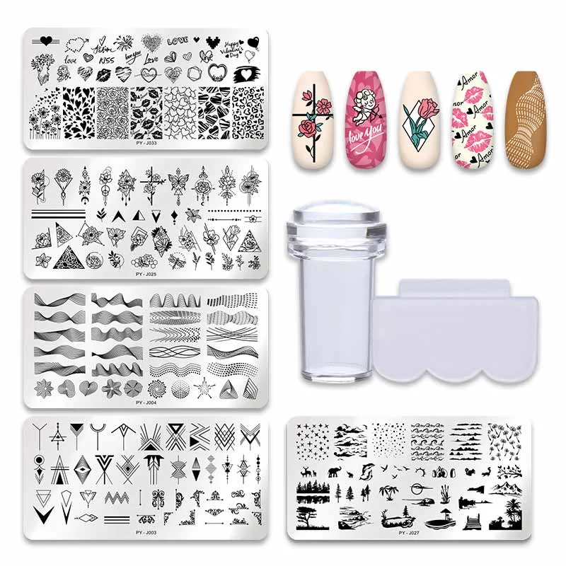 PICT YOU 12*6cm Nail Art Templates Stamping Plate Design Flower Animal Glass Temperature Lace Stamp Templates Plates Image-Nail Inspo