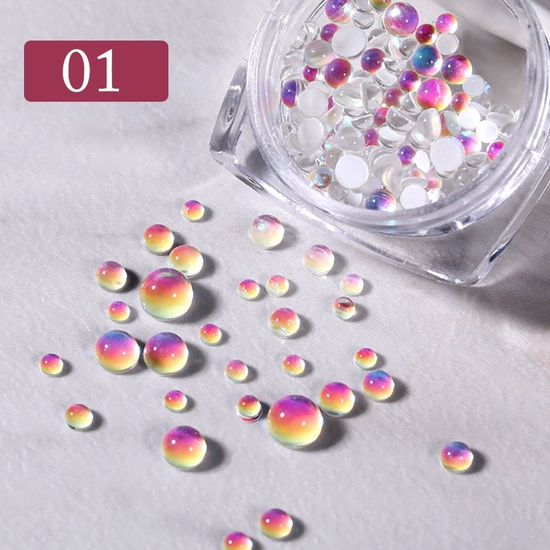 Candy Colors Mixed Size Love Heart Design 3D Nail Art Decoration Glass Crystal Beads AB Rhinestones DIY Flatback Acrylic Stones