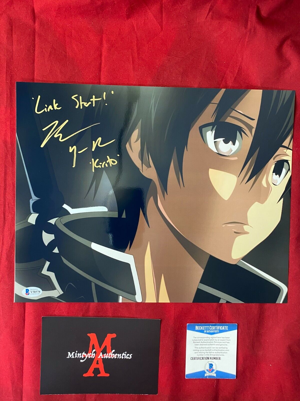 BRYCE PAPENBROOK SIGNED 11x14 Photo Poster painting! SWORD ART ONLINE! KIRITO! BECKETT! ANIME!