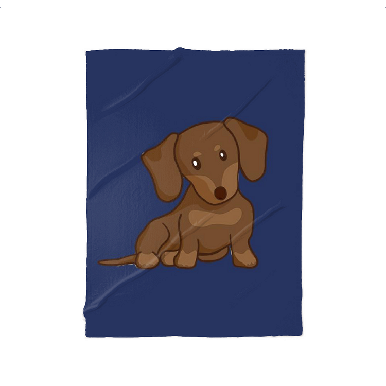 Adorable Baby Wiener Dog, Dachshund Fleece Blanket