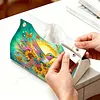 DIY Diamond Art Tissue Box Holder Flower Hummingbird PU Leather Diamond Art Desktop Organizer Resin Rhinestone Storage Organizers Gem Art Home Office Decor Craft Gift