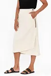 Wholesale Women's Skirt, Linen Blend Midi Skirt, SS2027 Fashion Trends, Mature Women Clothing Vendor, Business Casual Apparel