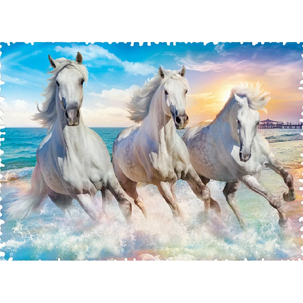 Diamond Painting - Full Square Drill - White Horses(20*30 - 50*70cm)