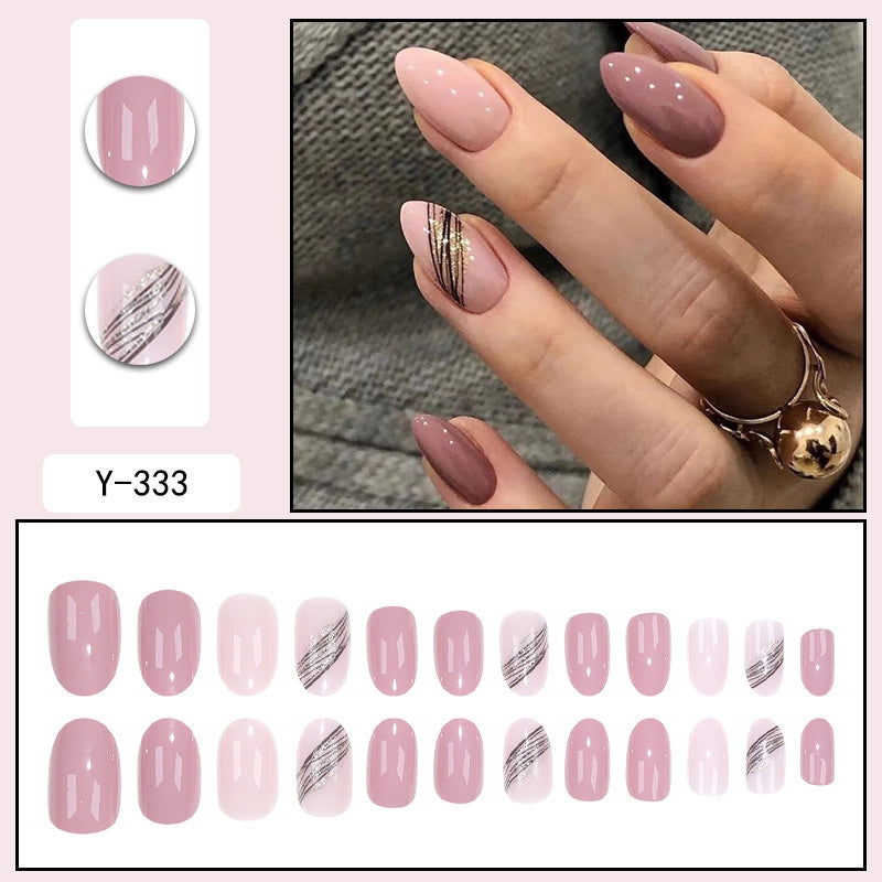 Sweet Color Block Heart Shape ABS Press-on Nails 1 Set